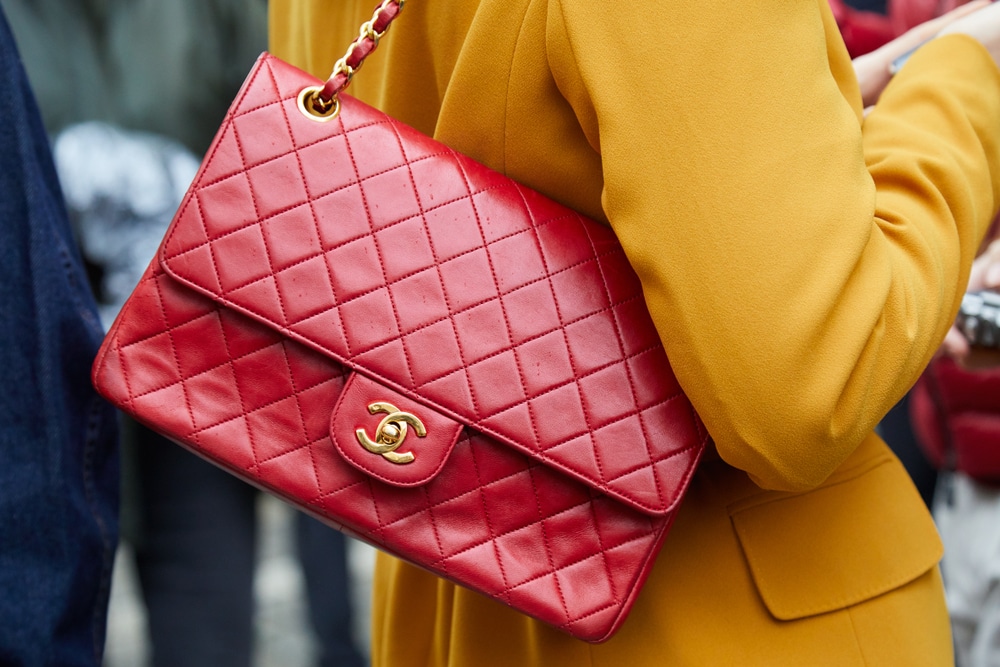 chanel crossbody red classic flap.