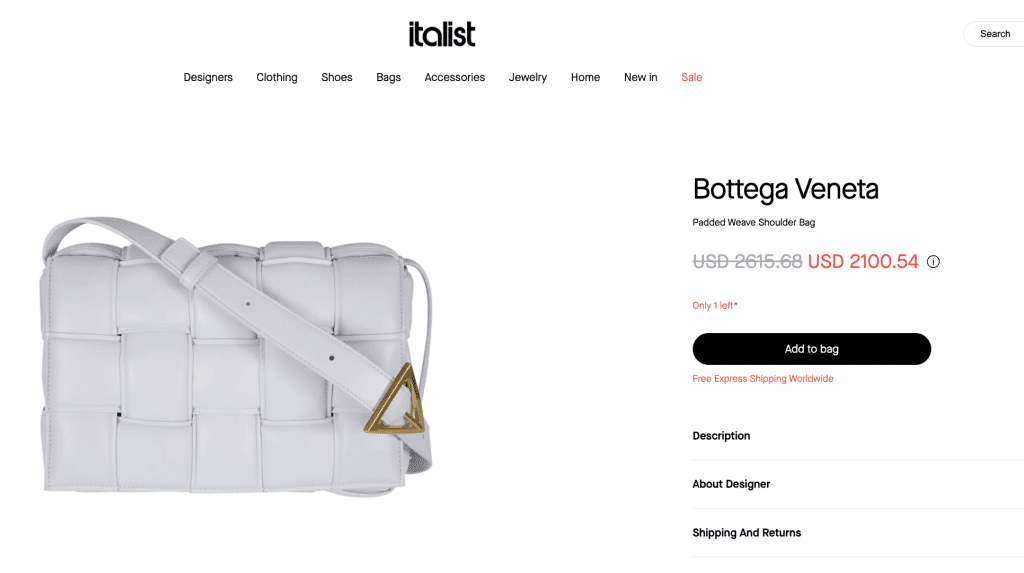 bottega venetta padded case on italist