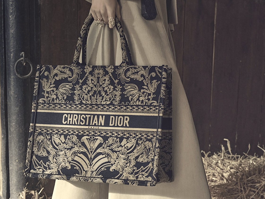 Medium Dior Book Tote Ecru and Gray Dior Oblique Embroidery 36 x 275 x  165 cm  DIOR US